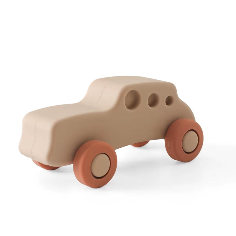 Montessori Baby Silicone Car Toys 0 12 Months Newborn Baby Things Silicone Baby Teether Toy Car Educational Toy Silicone Blocks